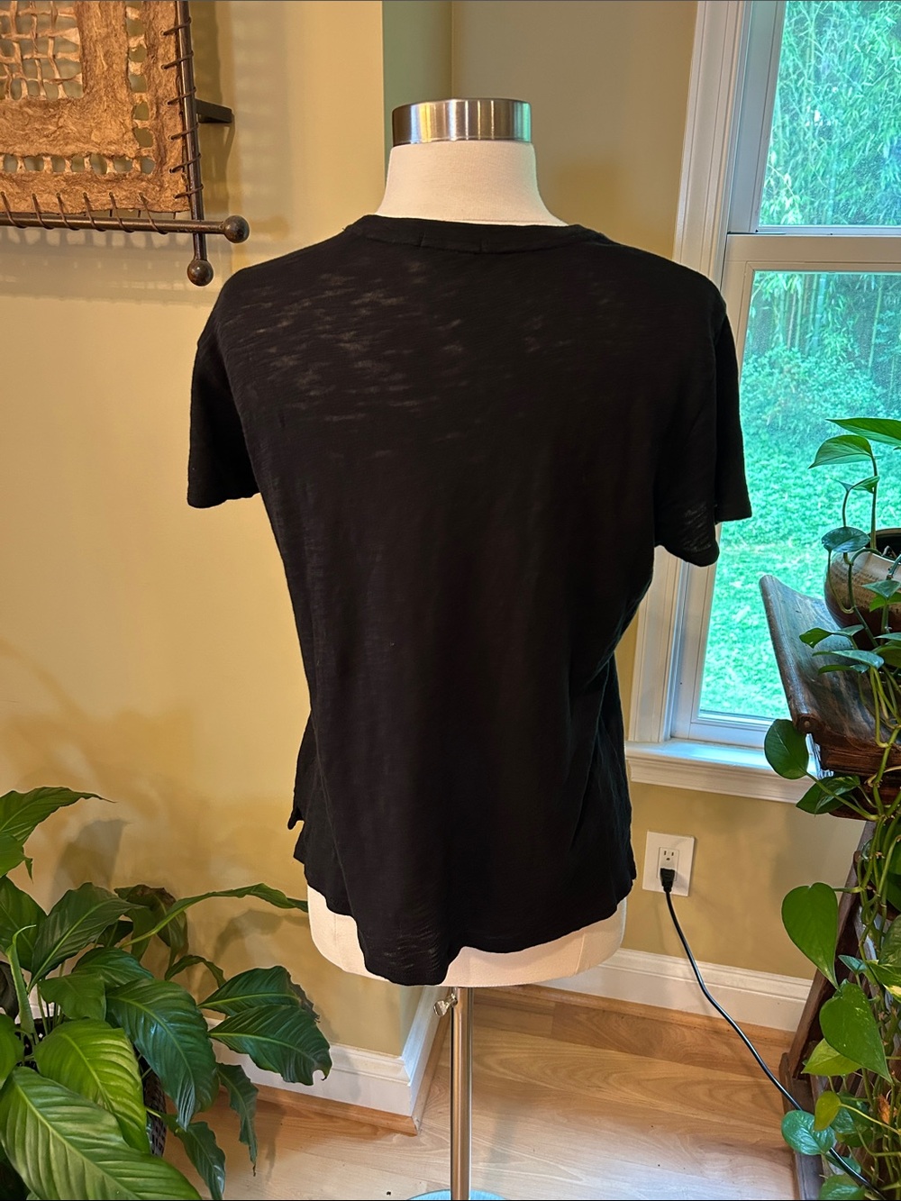 ATM Women’s Short Sleeve Slub Jersey Schoolboy Crew Neck Tee Black M - Picture 10 of 16